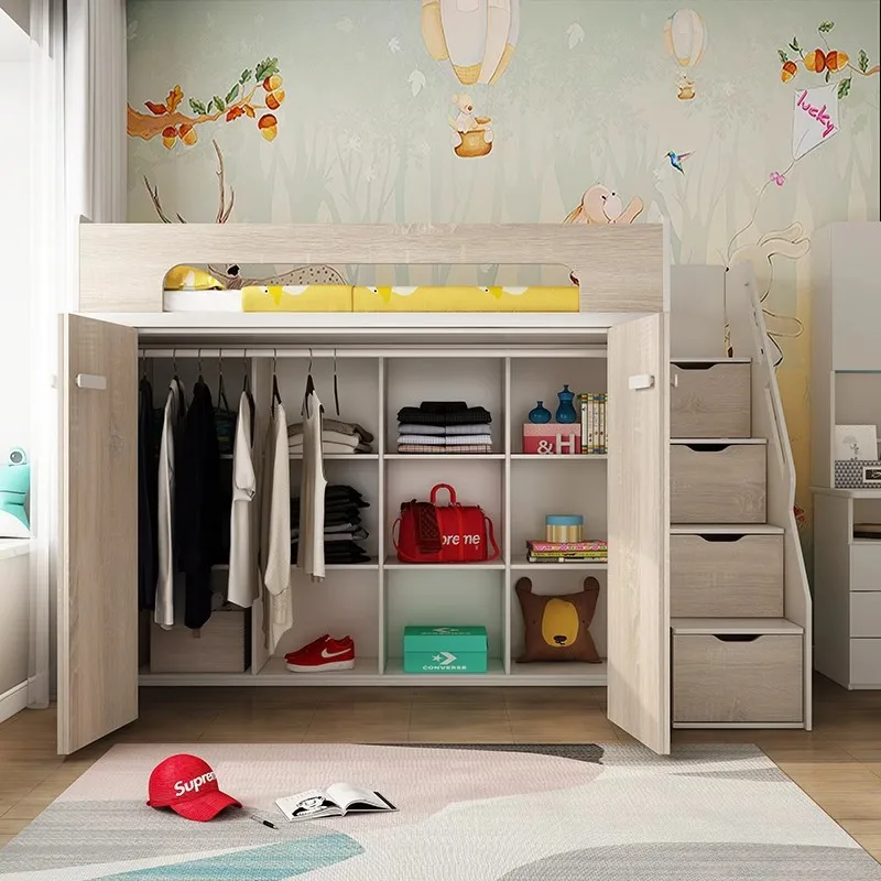 Small apartment children's multi-functional combination bed space-saving child and mother boys and girls elevated bed