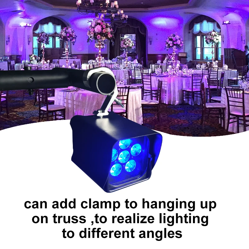 Grace 6*18W Rgbwauv Dj Wedding Battery Stage Lighting Equipment Powered LED Uplight WIFI Wireless Dmx Stage Lights