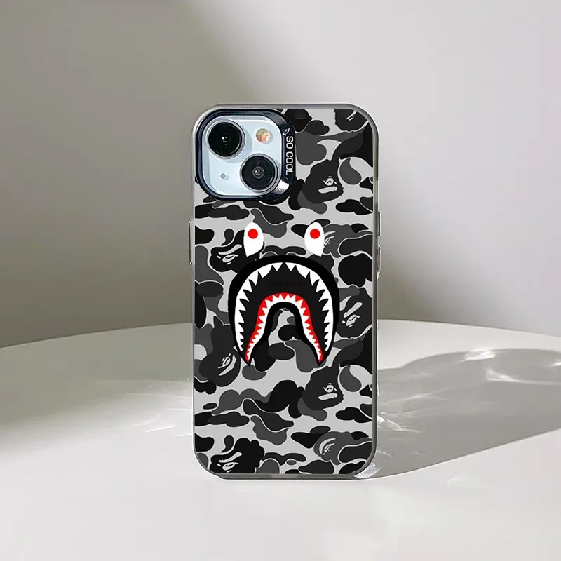 Shark Pattern Cool Fashion For iPhone Case 16 15 14 13 12 11 Pro XR XS Max 7 8 Plus Soft Shockproof Phone Y2K Cover