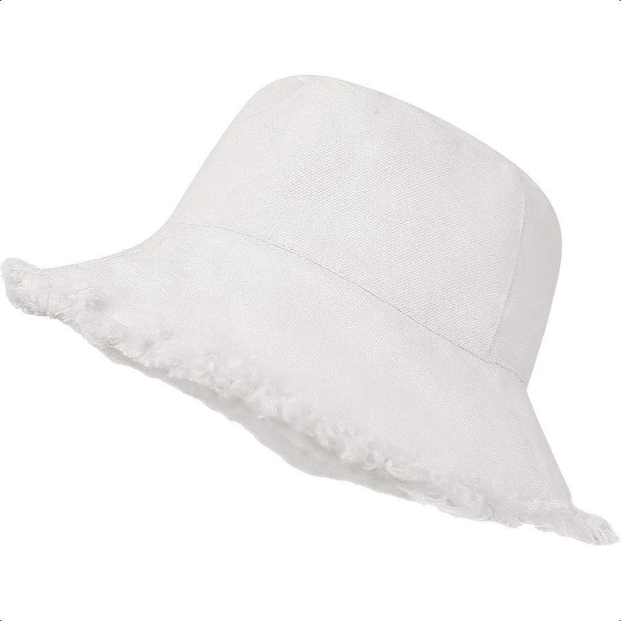 

Летняя солнцезащитная шляпа BucketHatDistred из стираного хлопка, однотонная рыбацкая кепка с широкими полями, размер: 7, 1, 8