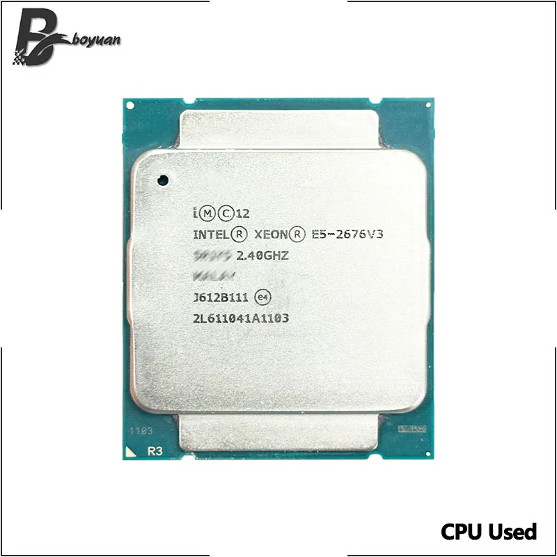 Intel Xeon مستعمل E5 2676 V3 E5 2676V3 2.4 جيجا هرتز اثني عشر نواة أربعة خيط وحدة المعالجة المركزية 30M 115W LGA 2011-3 #1