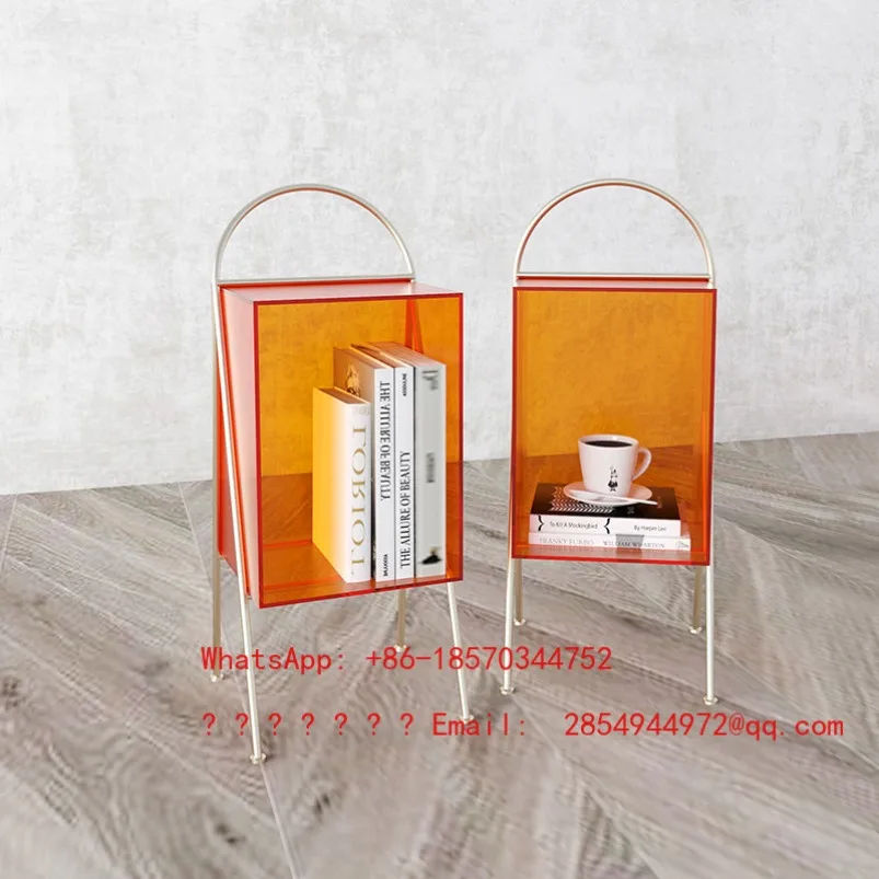 Creative Acrylic Magazine Rack, Simple Floor-to-ceiling Small Storage Rack