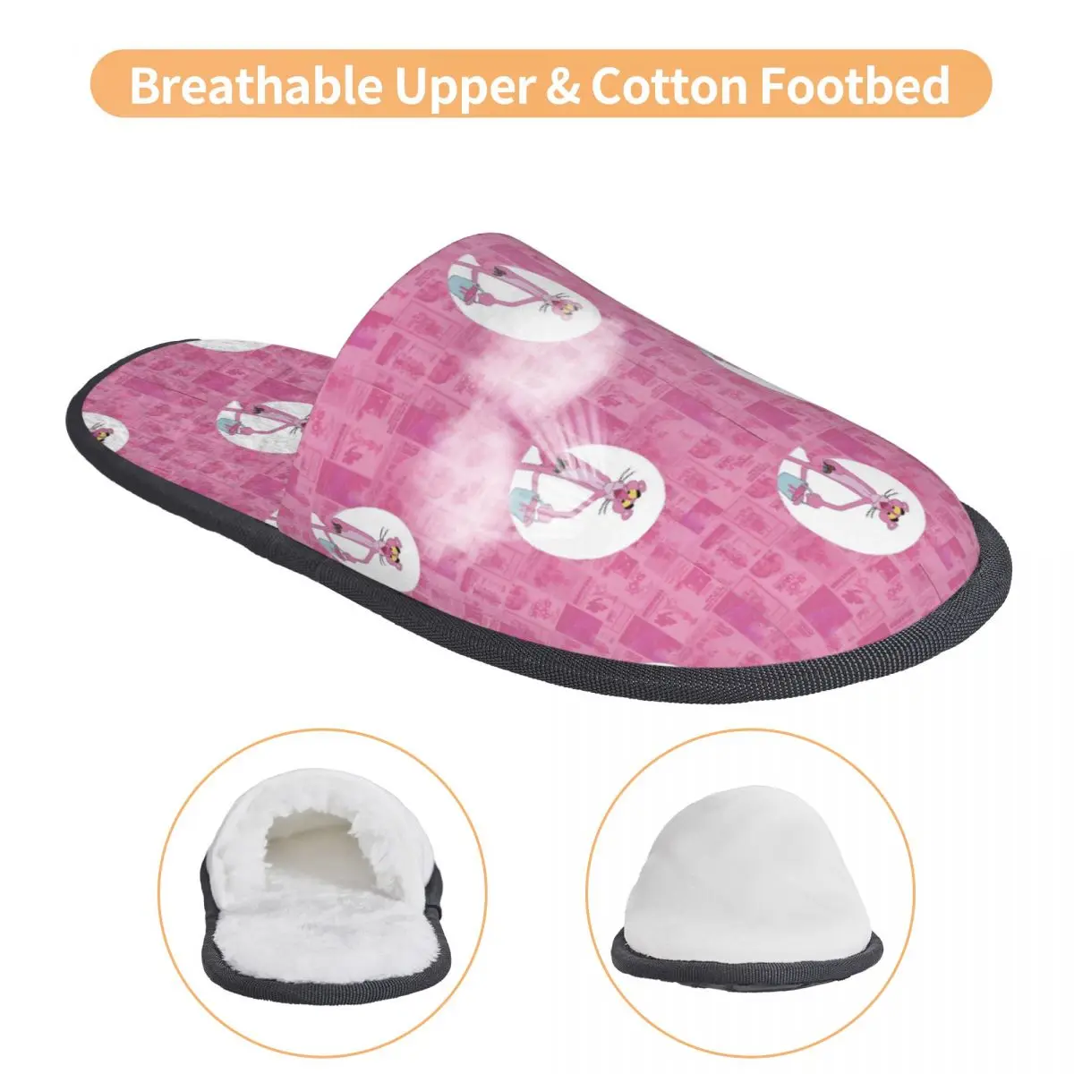 مخصص P-Panthers الكرتون شبشب منزل المرأة مريحة رغوة الذاكرة الانزلاق على غرفة نوم النعال الأحذية #3