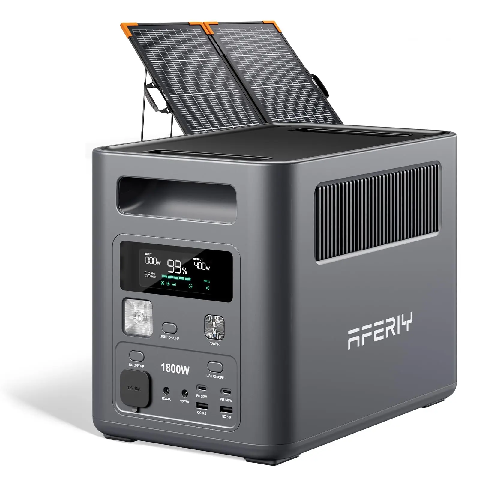 Portable Power Station 1024Wh&100W Bifacial Solar Panel,Generator
