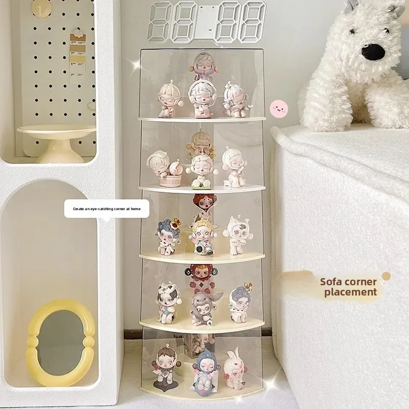 

Clear Acrylic Display Cabinets Dust proof Corner Stands for Blind Boxes Figurines Storage