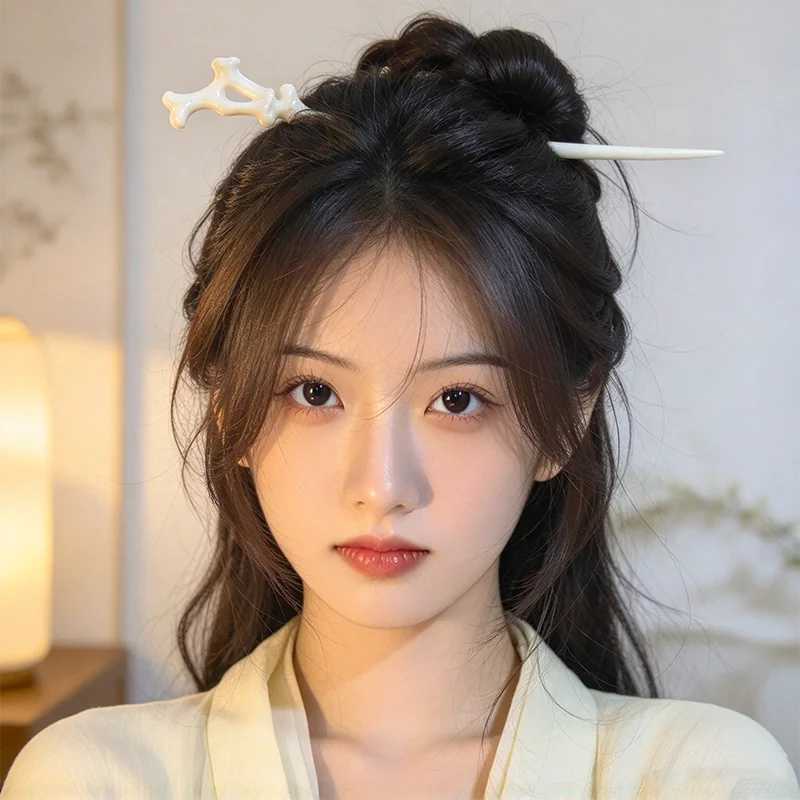 Copper Alloy Material Hairpin, Jewelry Accessories for Women Men, Hand-carved Style Twig Hair Stick, Alternative Gothic Head Orn