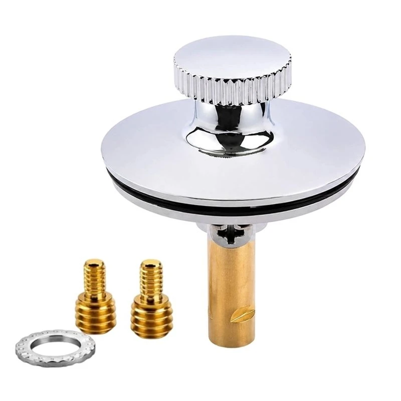 ABKL-Replacement Bathtub Drain Stopper, Universal Electroplated Copper Zinc Alloy Tub Toe-Touch Lift And Turn Drain Plug