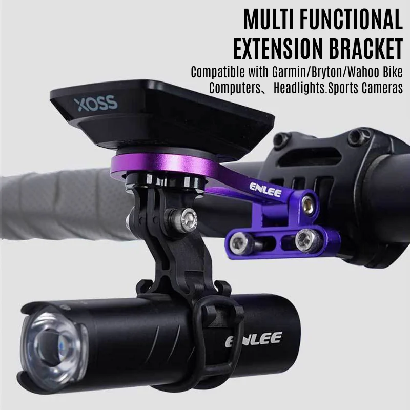 Bike Computer Bracket Headlight Holder Aluminum Alloy Universal Cycling Speedometer Mount for Garmin/Bryton/Wahoo GPS Bracket