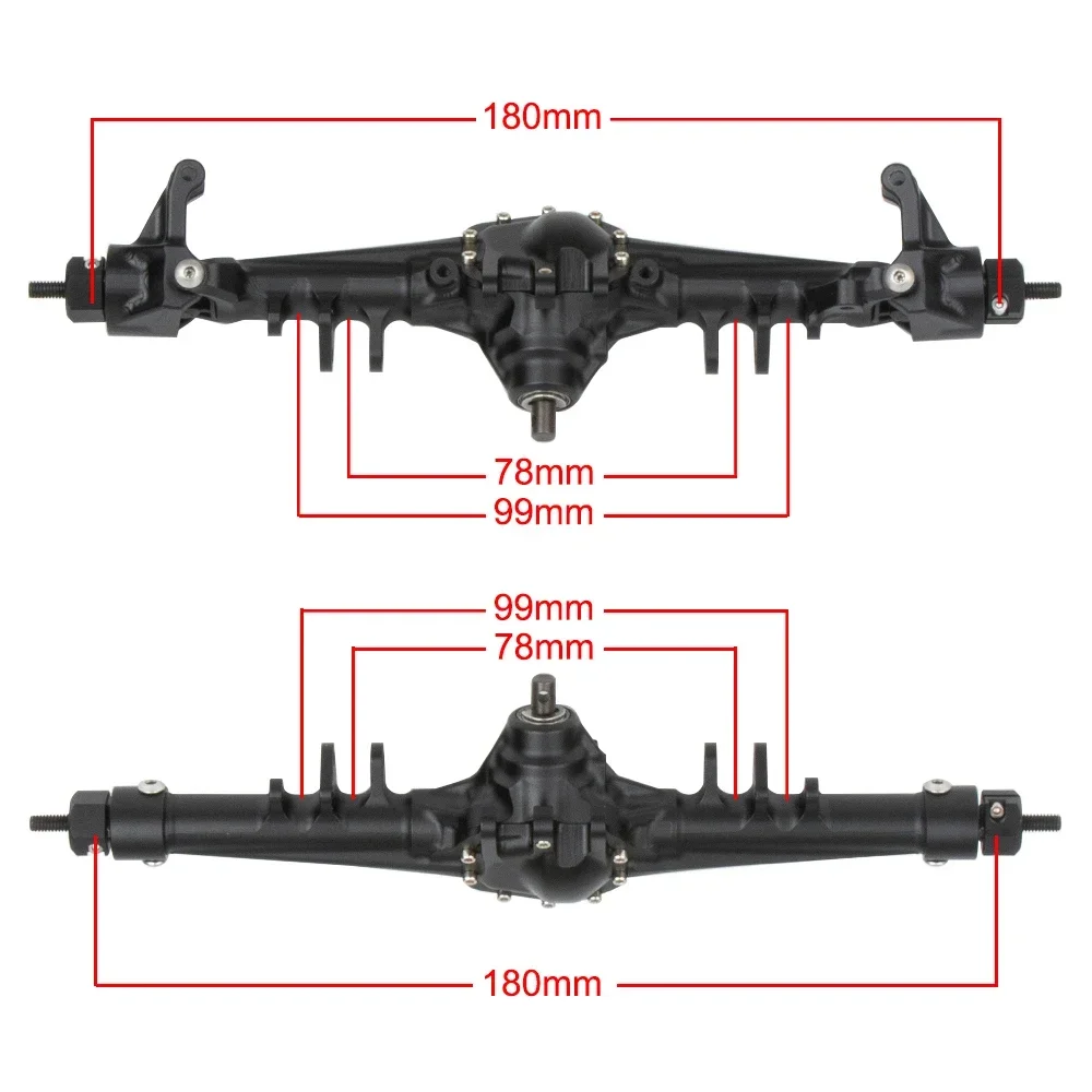 Aluminum Alloy Complete Front & Rear Axle SOA Mount for 1/10 RC Crawler Truck LCG Chassi Axial SCX10 II 90046 90047 RGT 86100