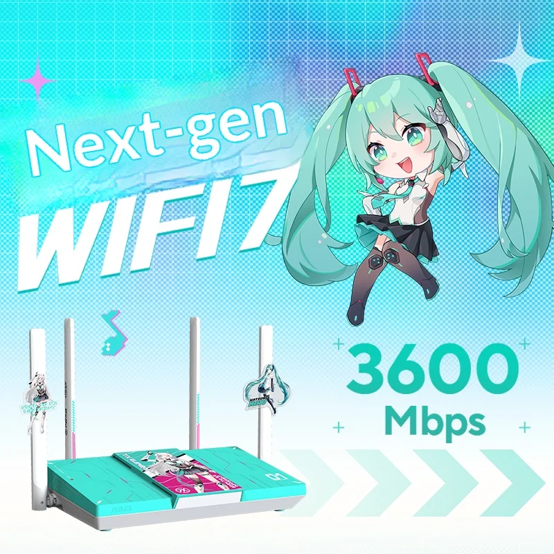 ASUS TUF Gaming Router 2 (Hatsune Miku Edition), WiFi 7, 2.5G Port, Gaming Wireless Acceleration, AiMesh Compatible