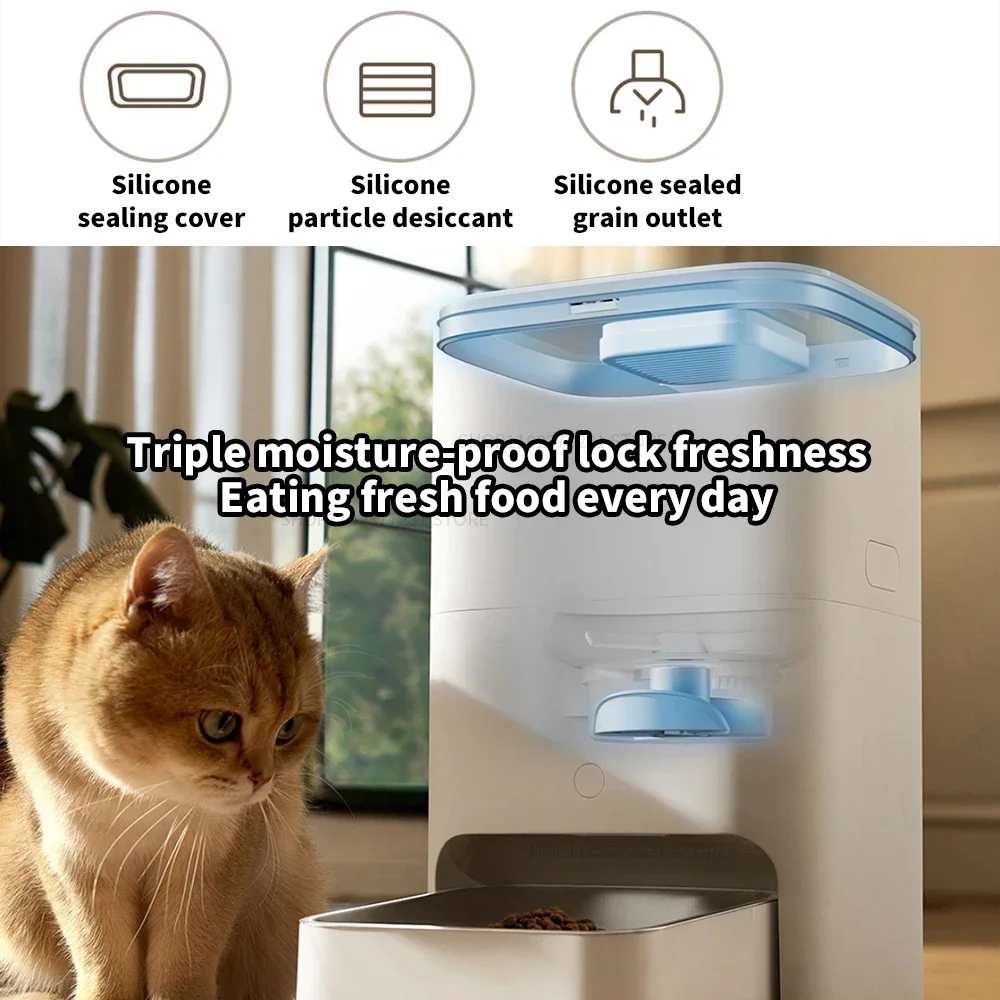 New Xiaomi Mijia Smart Pet Food Feeder 2 Dual Power Supply System 5L Large Capacity Moisture-Proof Locking Fresh LED Mi Home