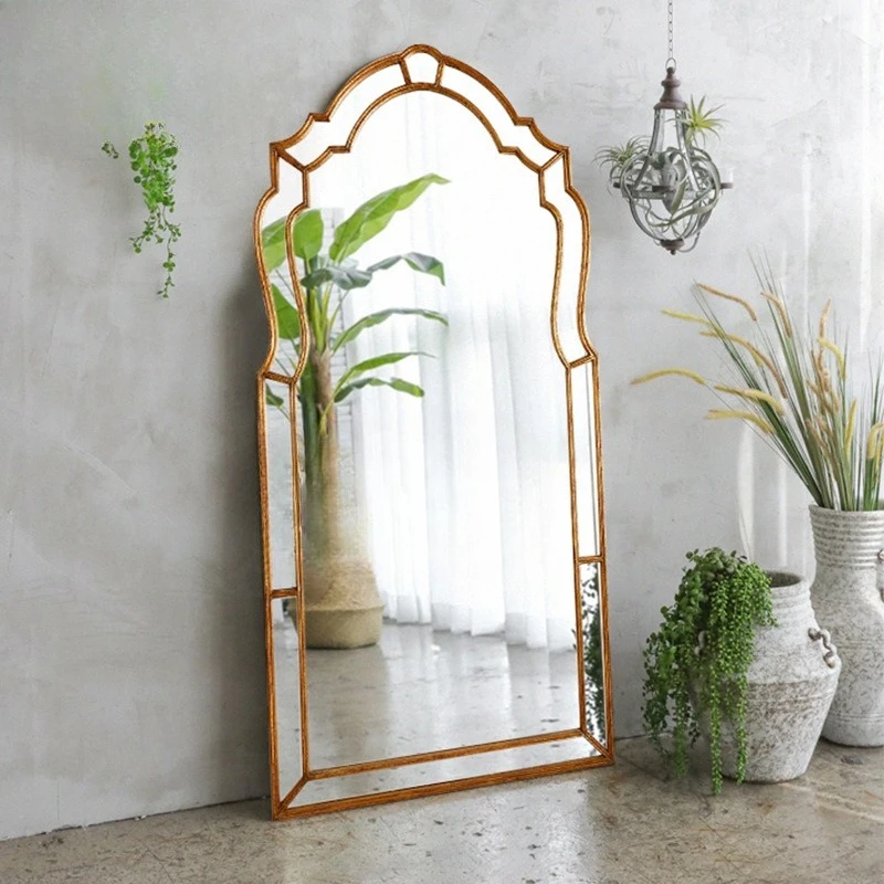 

Metal hemming full body floor full-length mirror