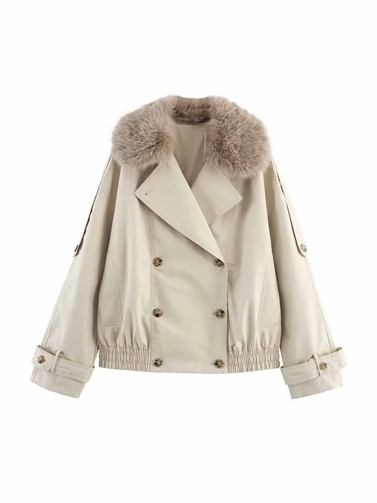 

European and American style autumn new fashion trend women's clothing design sense loose short trench coat jacket
