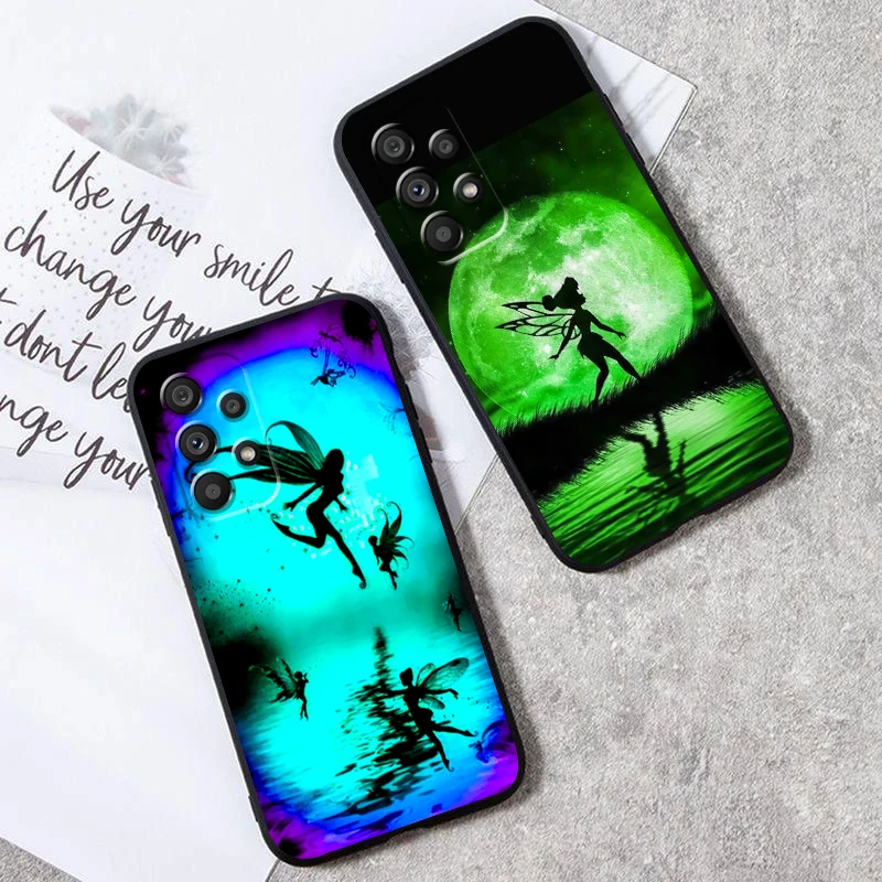 Disney Cartoon Peter Pan Tinker Bell For Samsung Note 20 10 Ultra Plus A31 A14 A12 A70 A34 A25 A04 A05 A15 A24 5G Black Back