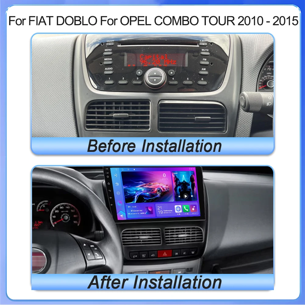 Android 15 For FIAT DOBLO For OPEL COMBO TOUR 2010 2011 2012 2013 2014 2015 Car Radio GPS Navigation Stereo Video Player WIFI 5G