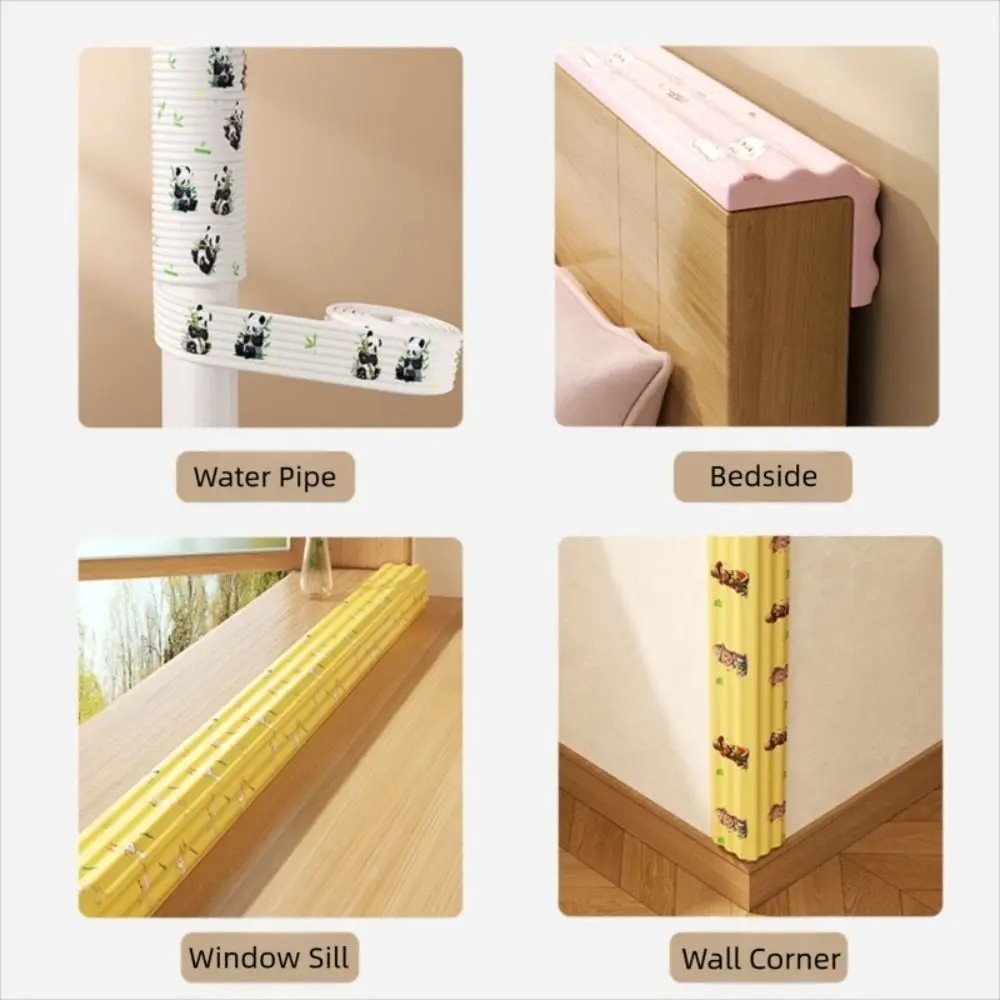 2m Desk Edge Guard Strip Cartoon Pattern Baby Safety Anti Collision Cushion Soft Thickend Wall Corner Protector Children
