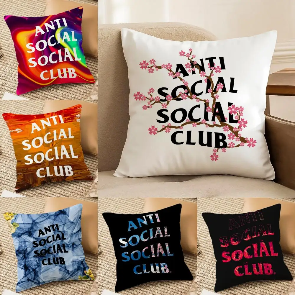 

Наволочка A-Anti S-Social Social Club из короткого плюша с двусторонним принтом, квадратная, для дивана, домашний декор