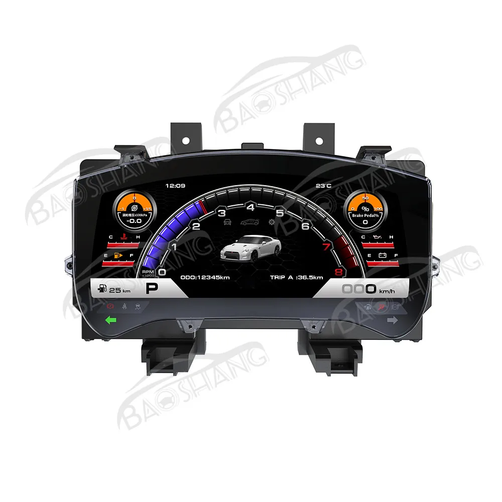 12.3 Inch Digital Cluster for GTR 2008-2015 GPS Navi Full LCD Car Dashboard Instrument Panel Speed Meter LCD Player