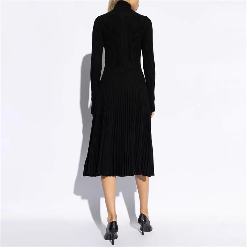 Casual women\'s dresses New elastic knitted slim long dresses for autumn 2024 High quality wool blend Midi dresses party dresses