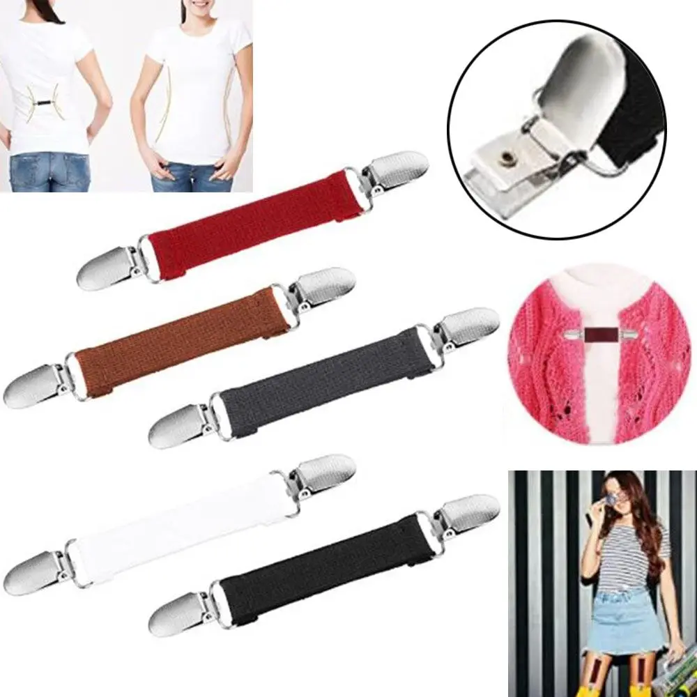 Moda feminina ajuste vestido cinch clipes cardigan camisola blusa xale clipes camisa colarinho pato clipe fechos charme acessórios