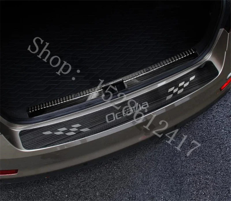 for Skoda Octavia A7 2015-2022 stainless steel Rear Door Bumper Protector sill plate/  Trunk Tread Plate Trim Bumper guard