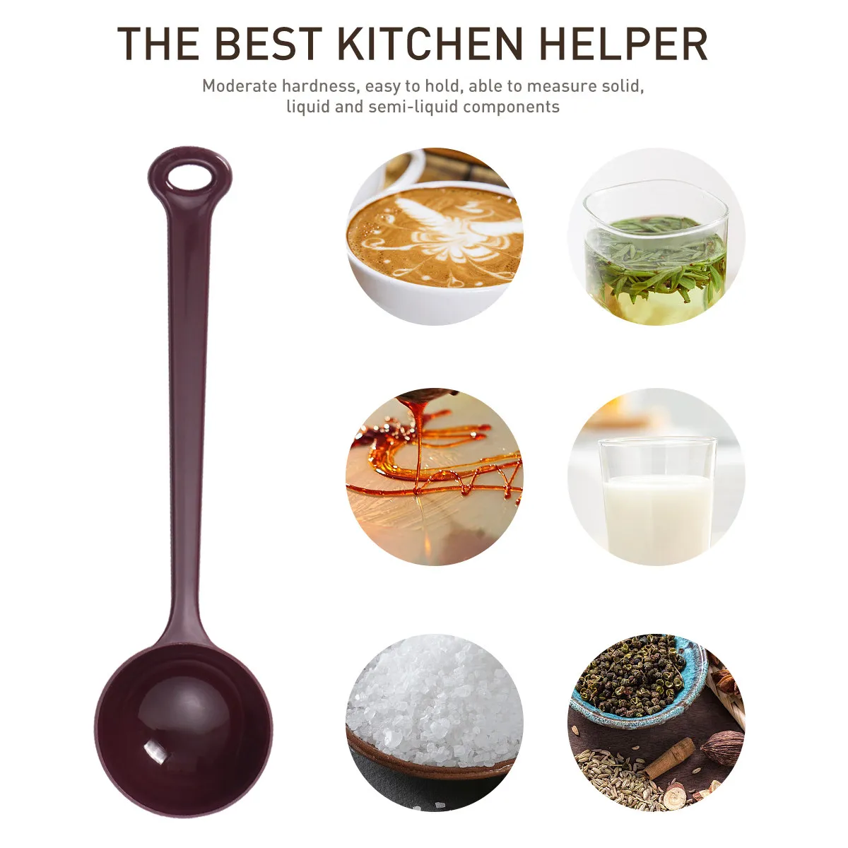 10Pcs Plastic Measuring Spoons Heat Resistant Coffee Scoop Baking Powder Milk Tea Salt Spoon Set Kitchen Cooking Tools