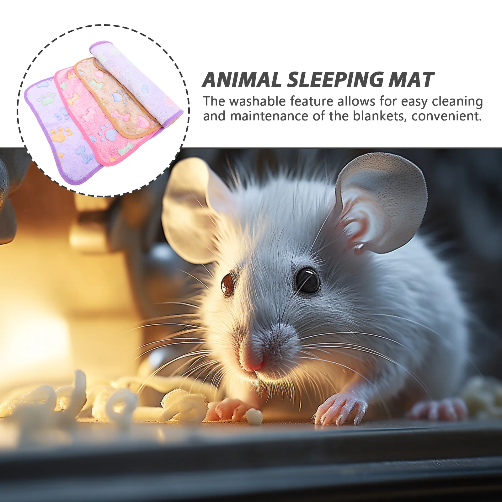

3pcs Pet Blankets For Guinea Pigs Small Animal Soft Washable Cage Liners Warm Sleeping Mats Reusable Bedding Accessories