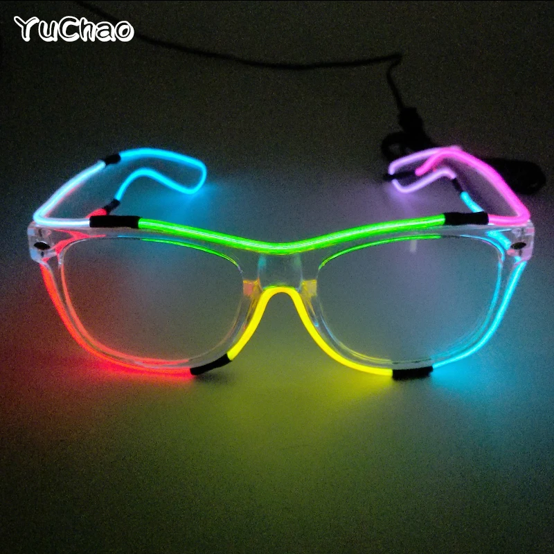 LED-Sonnenbrille, Maskerade, Konzertclub, Rave-Zubehör, leuchtende Sonnenschutzbrille, Cyberpunk-Männerbrille, Damen-LED-Rosa-Brille – Detail 21