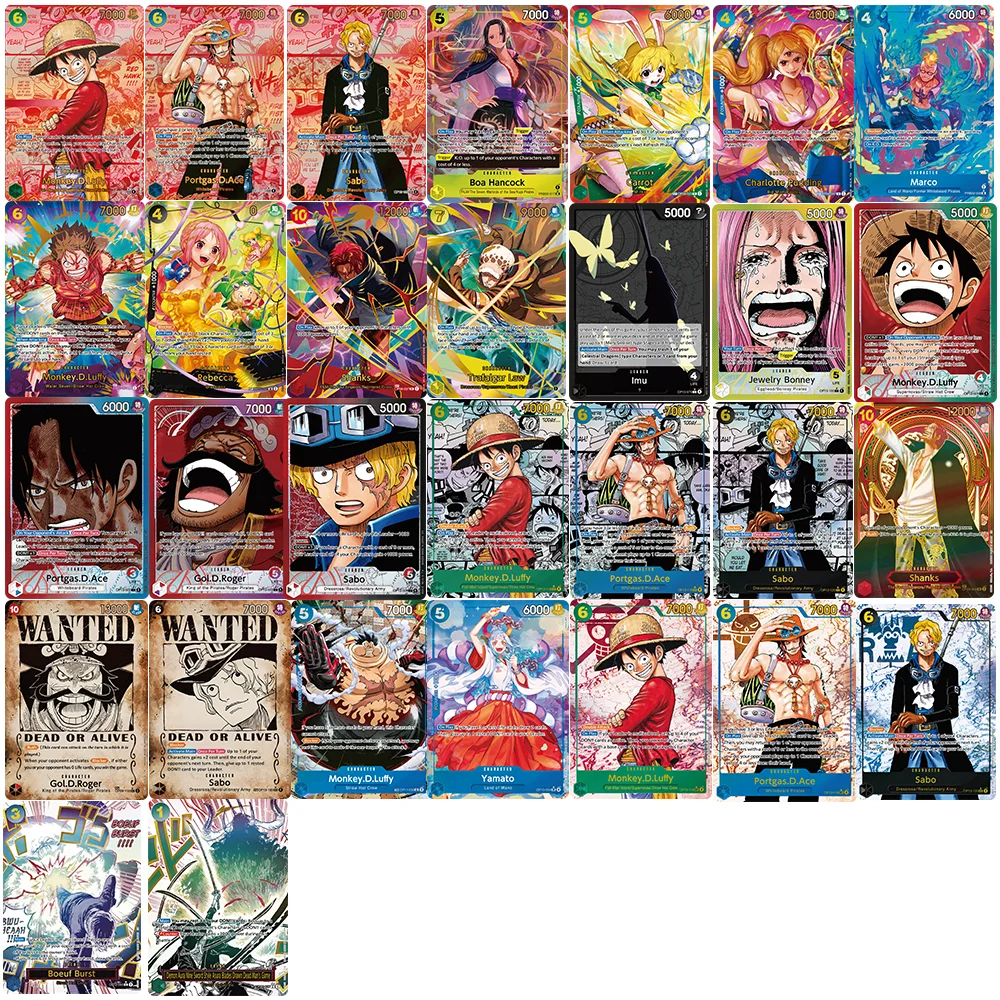 

ONE PIECE OP13 EN Red Manga Collection Cards Carrying on His Will Sabo Portgas·D· Ace Monkey D. Luffy Game Anime Cards Gift Toy