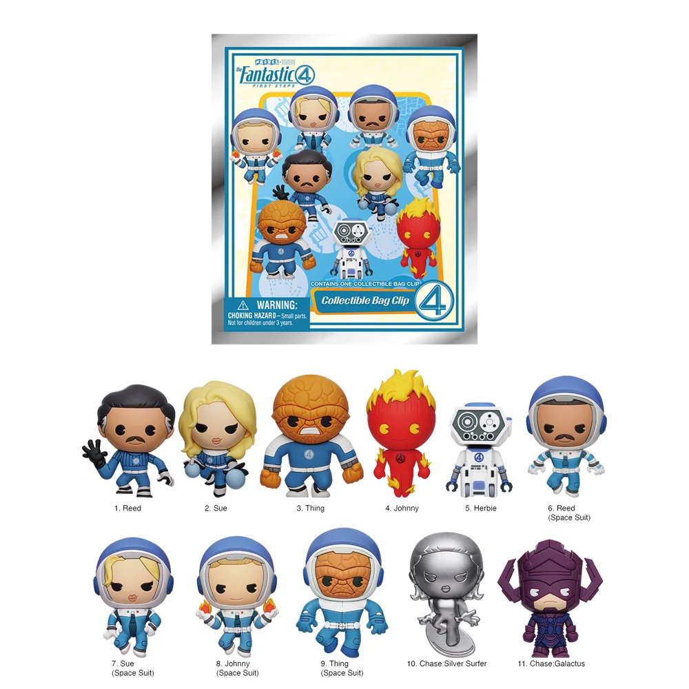 Fantastic Four Officially Licensed Blind Box Reed Sue Thing Johnny Herbie Collectible PVC Keychain Mystery Gift 1Pc MARVEL