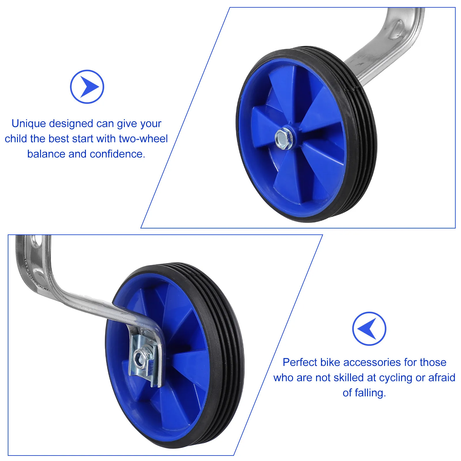 

1Set Children Training Wheels Bike Auxiliary Wheel Set High Strength Safety Support for Kids Learning to Ride Cycling