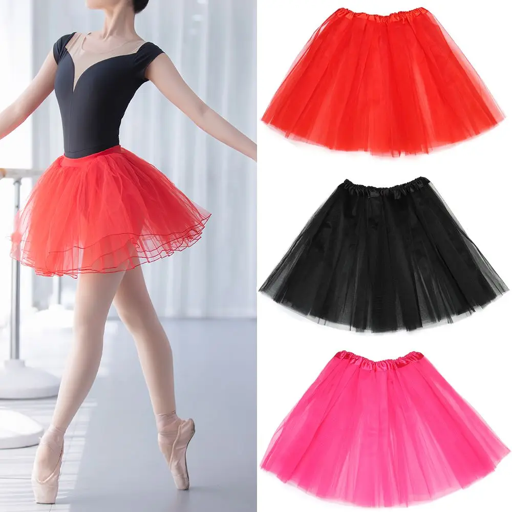 

Adult Pleated Dance Elastic Party Tutus Skirt Lolita Petticoat Ballet Skirts Puffy Skirts