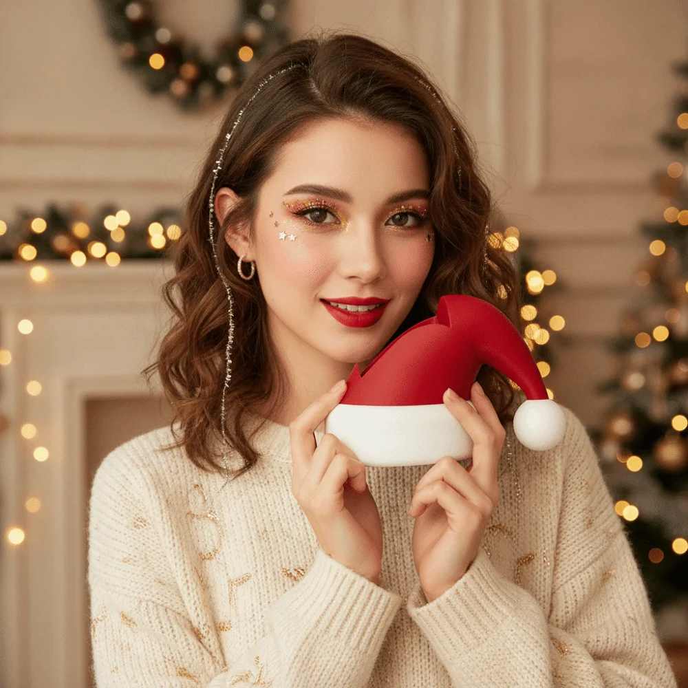 Bright Red Christmas Hat Bottle Holder Lightweight Design 3D PlA Santa Hat Bottle Sleeve Hollow Inside Smooth Surface