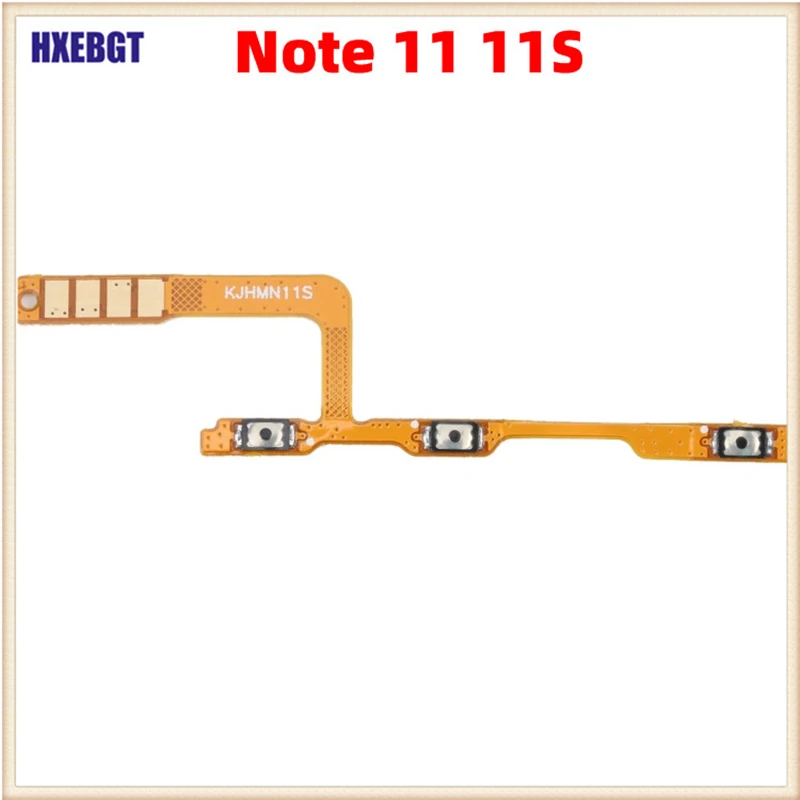 For Xiaomi Redmi Note 11 11S 4G Power Switch Button Volume Key Flex Cable Red Mi 11 Smartphone Repair Parts