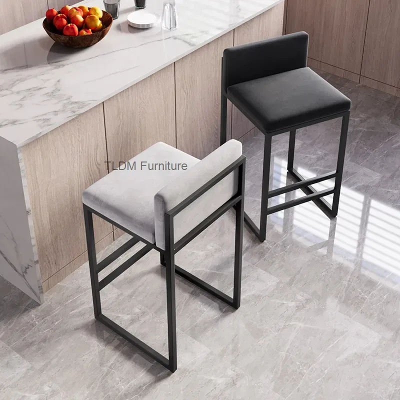 

Chairs Nordic Office Barstools Counter Luxury Aluminum Comfortable Reception Desks Metal Bar Metal Cadeira Trendy Furniture