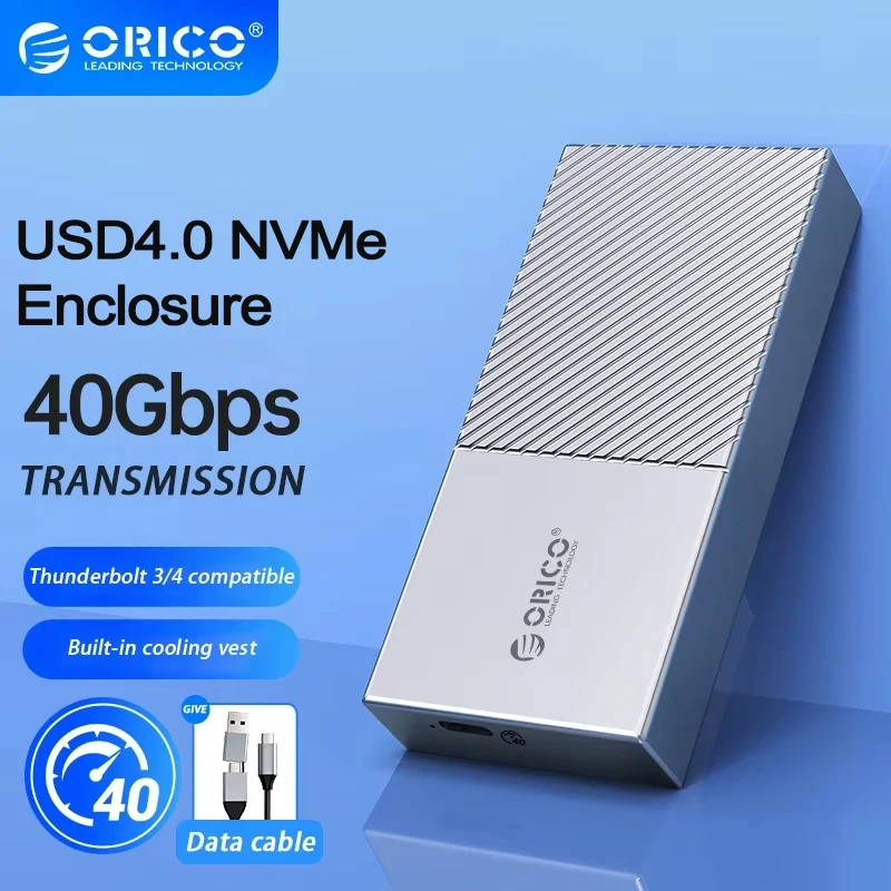 Orico 40Gbps USB4 M.2 NVMe SSD carcasa para Thunderbolt 4/3 M.2 NVME PCIE chaleco de refrigeración incorporado caja de aluminio B + M-Key SSD