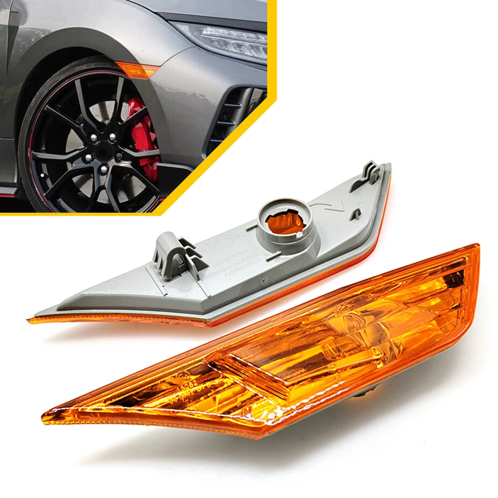 Led Signal Bulb Side Marker Light For HONDA CIVIC 2016 2017 2018 2019 2020 2021 White Smoked Amber Fender Side Leaf Lamps LED