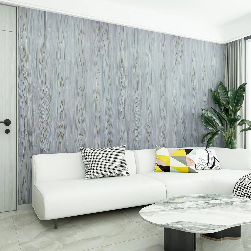 354x31 와이드 두꺼운 보라색 벽지, 붙였다 떼었다 할 수 있는 나무 무늬 접착식 벽지, 벽, 문, 가구용 탈부착 가능한 셀프 접착식 벽지