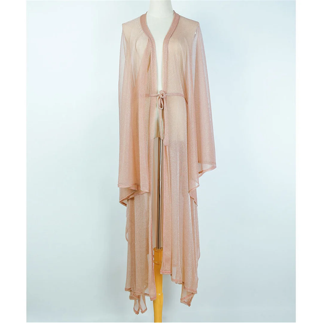 Neue sexy glitzernde transparente Tunika aus Netzstoff, Strand-Cover-up, Strandkleid, Strandmode, Damen V3217 – Detail 16