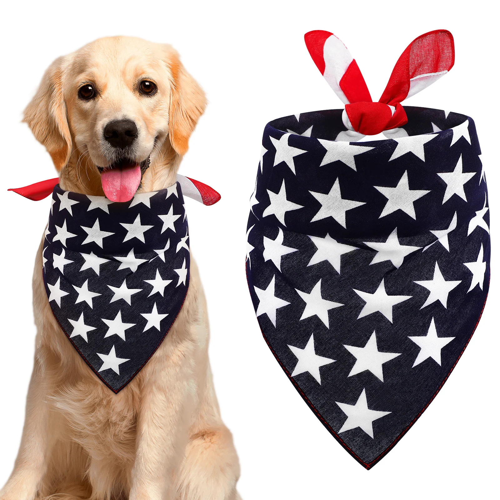 Cão vestir-se cachecol bandeira americana coleira para animais de estimação babador filhote de cachorro pescoço acessório estilo elegante fornecimento para animais de estimação