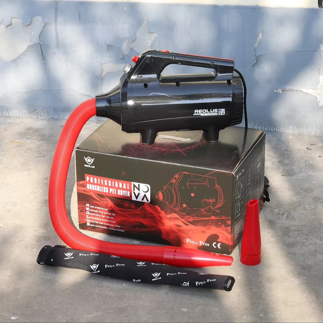 

2026 TD-941NOVA Brushless Motor Pet Blower Low Wind Speed + High Heat Pet Grooming Hair Dryer