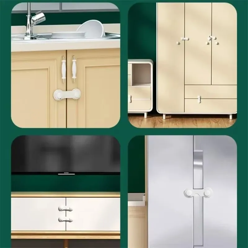 5PCS Safety Lock Multi-Function Dual Open Safety Lock Child Safety Lock Cabinet Refrigerator Lock Window Lock,