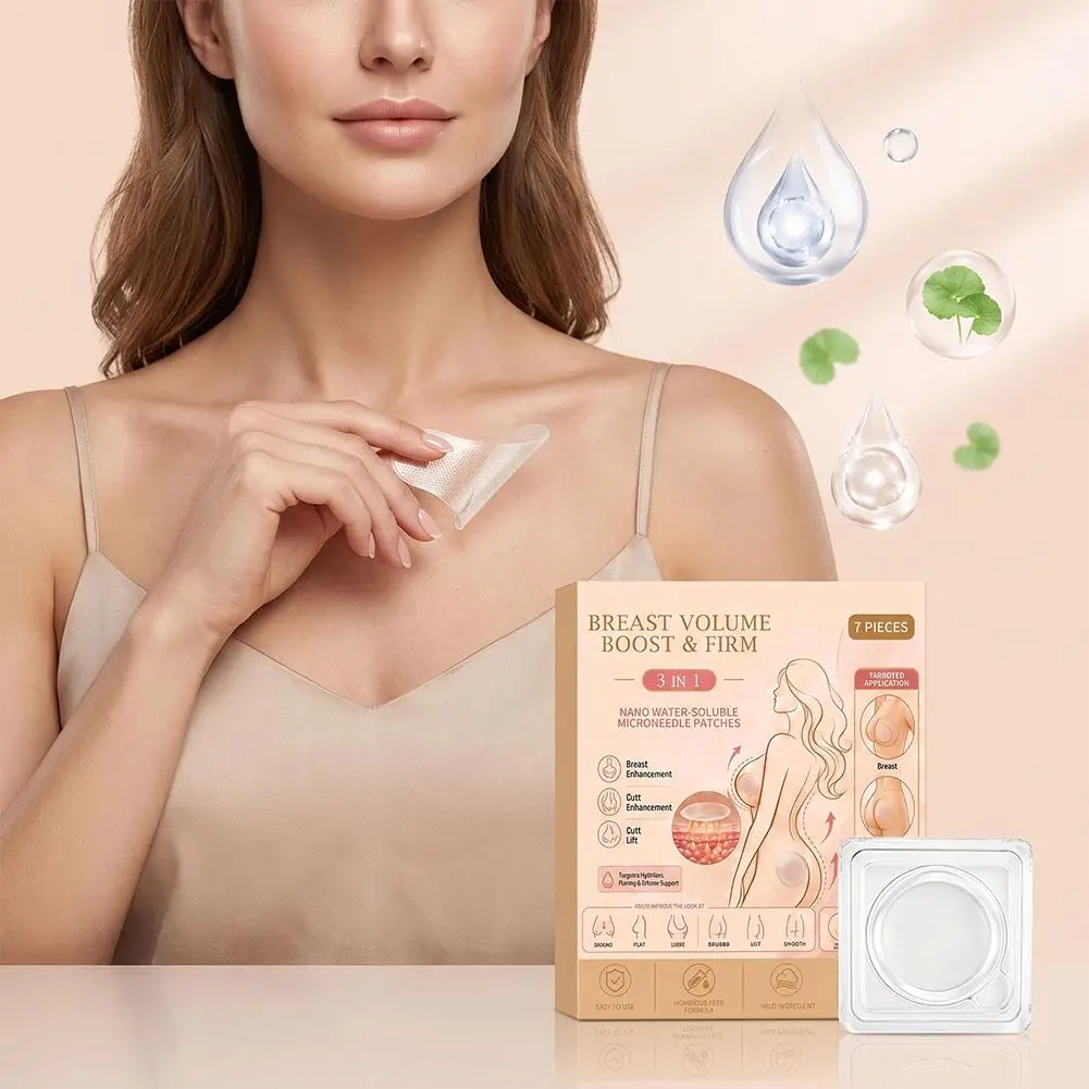 3 In 1 Breast Volume Boost Firm Patches Nano Water Soluble Microneedle Patches Lifting Firming Butt Enhancement Skin Care Patch