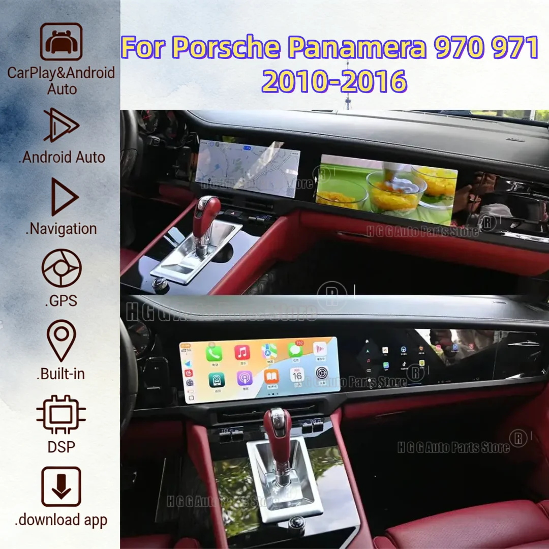 For Porsche Panamera 970 971 Upgrade Interactive Dual Screen Android Multimedia Player RHD Carplay Navigation Stereo GPS Carplay