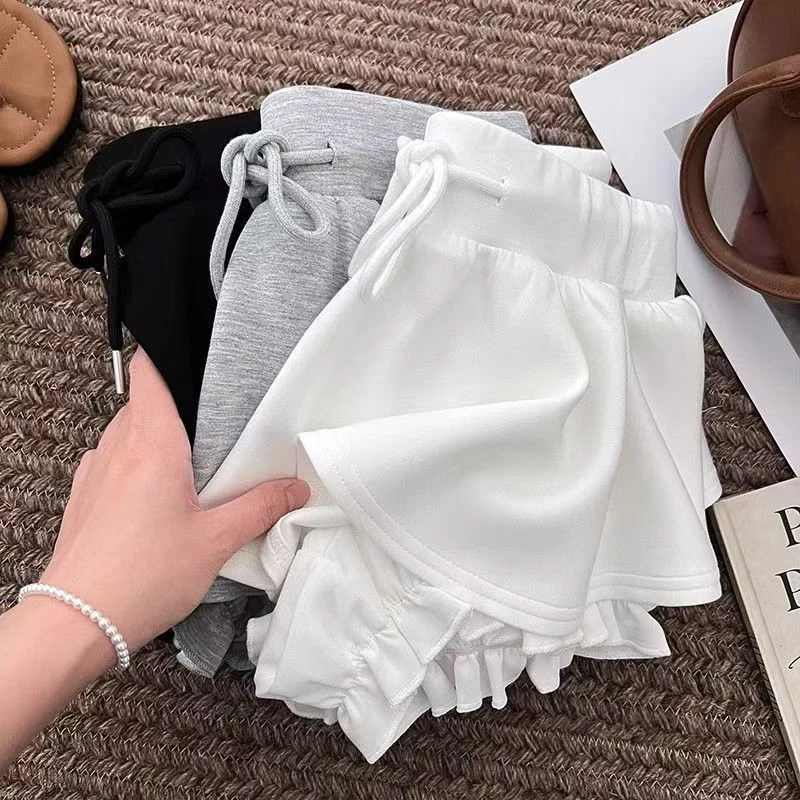 Hohe Taille Kordelzug Tutu Rock Frauen Y2K Sommer Mode Alle-Spiel Mini Röcke Koreanische Anti Glare Kawaii Dance Röcke neue