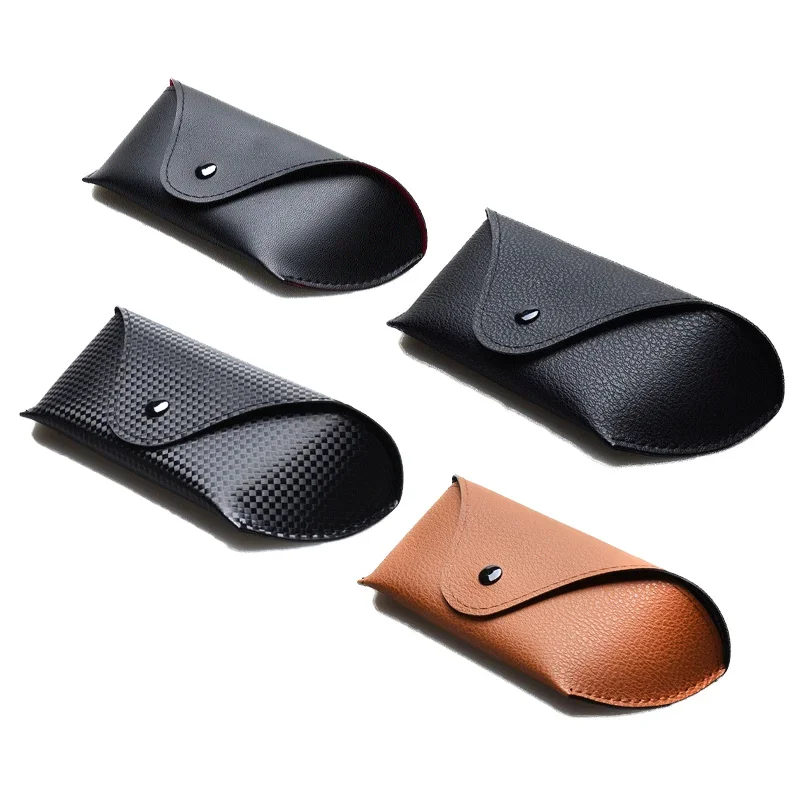 Estuches para gafas de cuero PU, funda para gafas de sol para mujeres y hombres, caja para gafas de lectura con hebilla de Metal, estuches para gafas para hombres