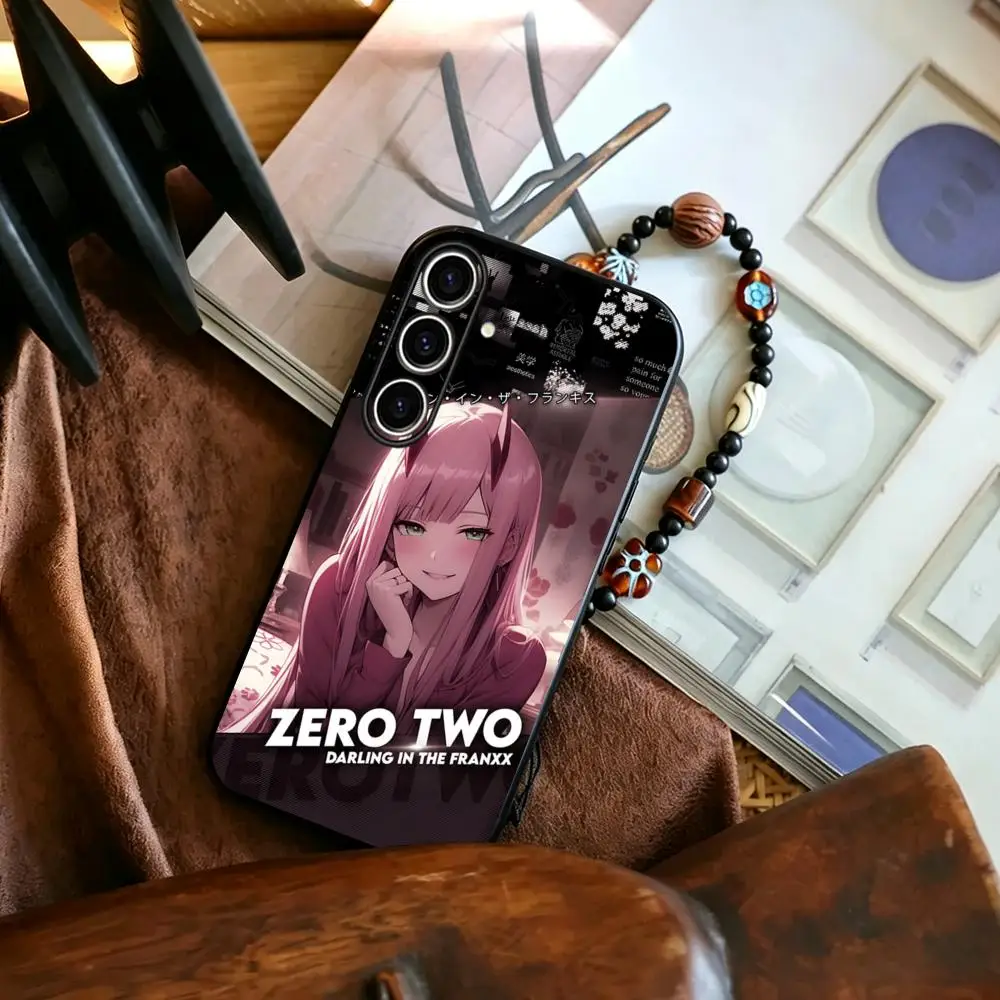 Cute Zero Two Anime Cool Design Pattern  Phone Case For Samsung Galaxy S26 S25 S24 S23 S22 S21 Plus Ultra Fold A Soft Black