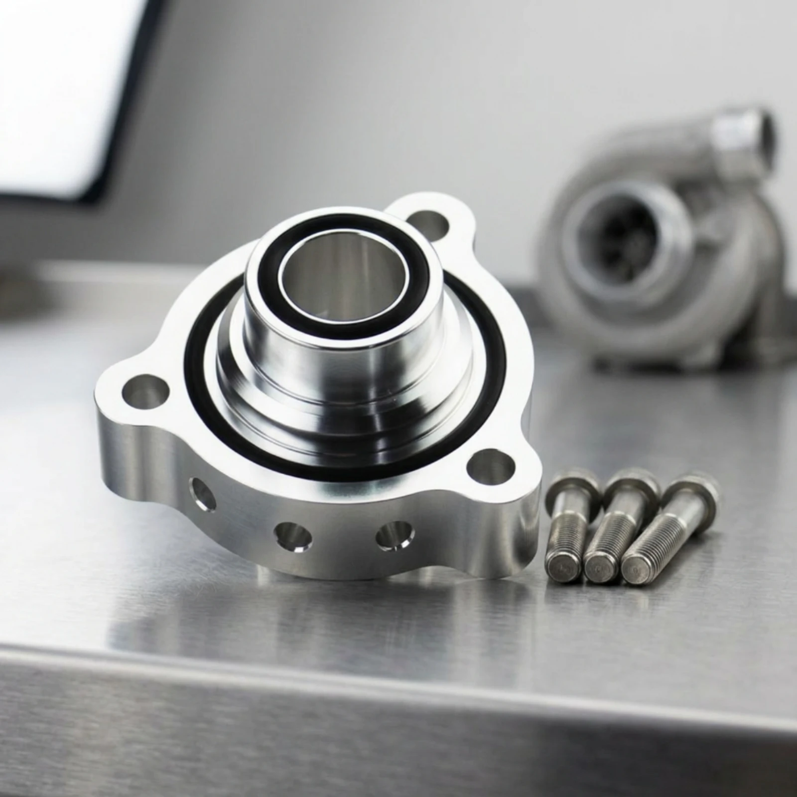 Polished Machined Blow Off Valve Base with Bolts High Performance Adapter for Bimmer Mini R56 Turbo Setups