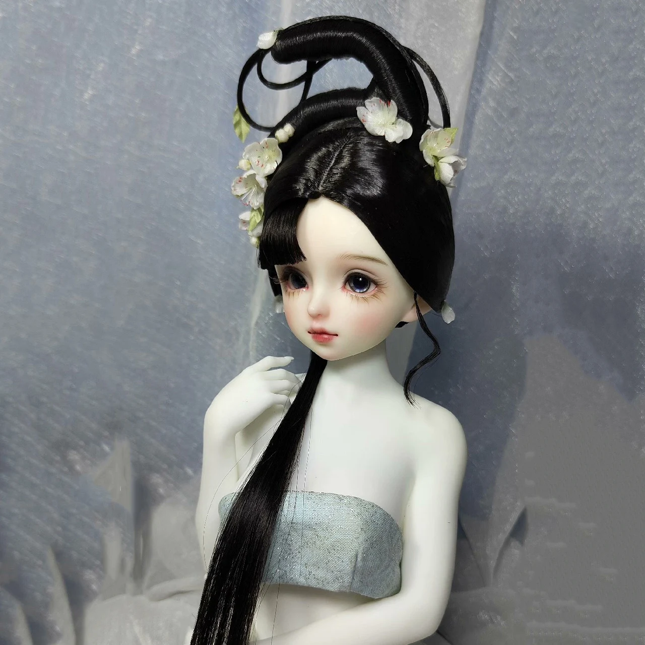 1/6 1/4 1/3 Ancient Costume BJD Doll Wigs Chinese Hanfu Vintage Long Hair Fairy Wig For MSD SD13 Girl SSDF Accessories A2042