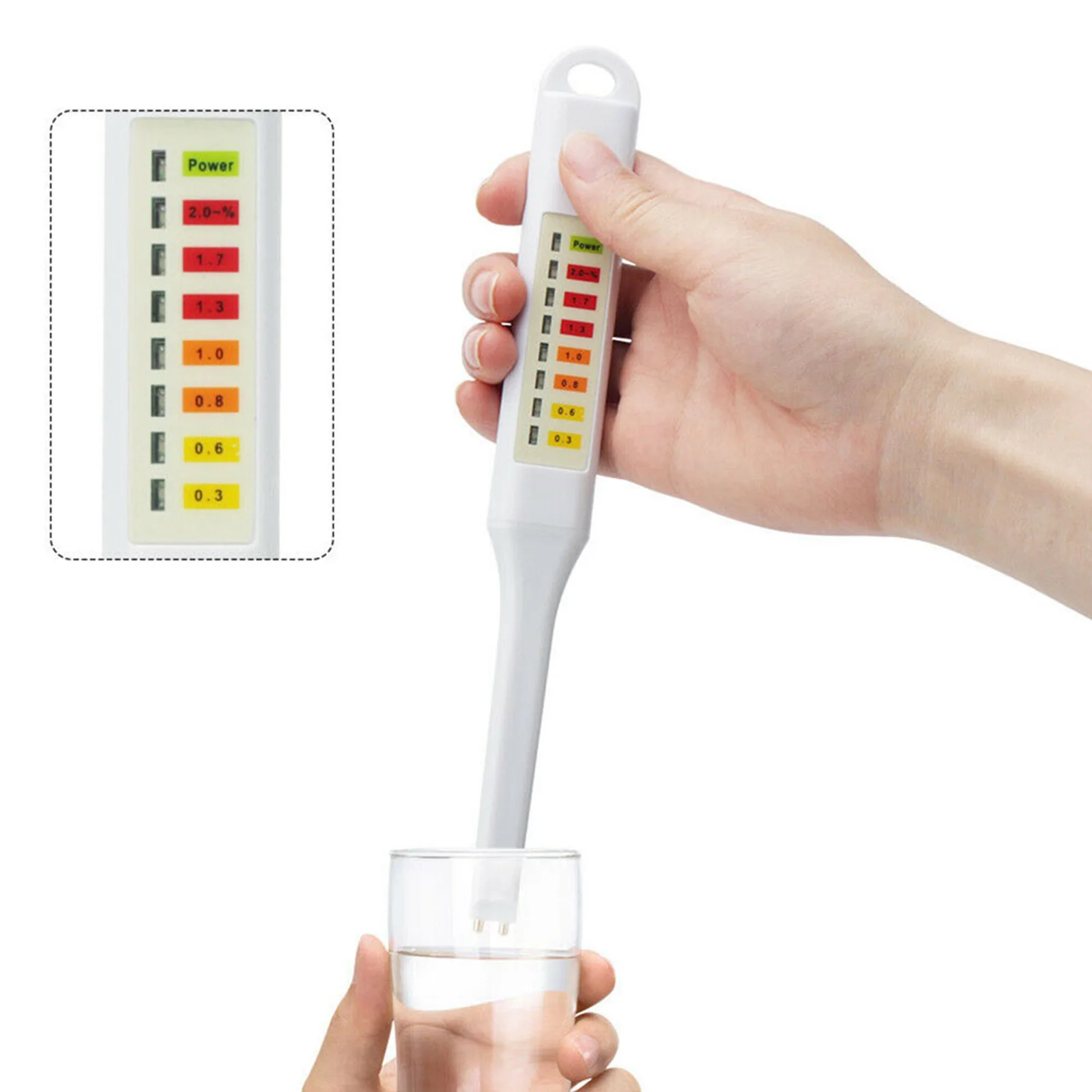 7 LEDs Salinometer Battery Powered White Easy Operate Hand-Held Food Salinity Tester Meter Detector Portable Concentration Meter